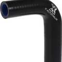 X AUTOHAUX 100mm Length 19-22mm 0.75"-0.87" Inner Diameter 90 Degree Reducer Elbow Silicone Hose Coupler Intercooler Tube for Car Intercooler Intake Piping Black