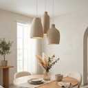 JAYMP Wabi Sabi Pendant Light for Dining Room Kitchen Island Light Hallway Restaurant Hanging Lamp E26 Base Japanese Style Wine Bottle Shape Fixture, 1 Pack (Light Brown,C Shape, D26H46cm)