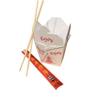 Combo - Pack of 25 Chinese Take Out Boxes Pagoda 16 oz/Pint Size Party Favor and Food Pail with 25 Chopsticks in DHI Packaging Combo - Pack of 25 Chinese Take Out Boxes Pagoda 16 oz/Pint Size Party Favor and Food Pail with 25 Chopsticks in DHI Packaging