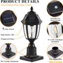 Solar Post Lights 2 Pack, Motion Sensor Post Lantern Without Pier Mount Base, Waterproof Solar Powered Pole Light Fixture for Patio Yard Garden
