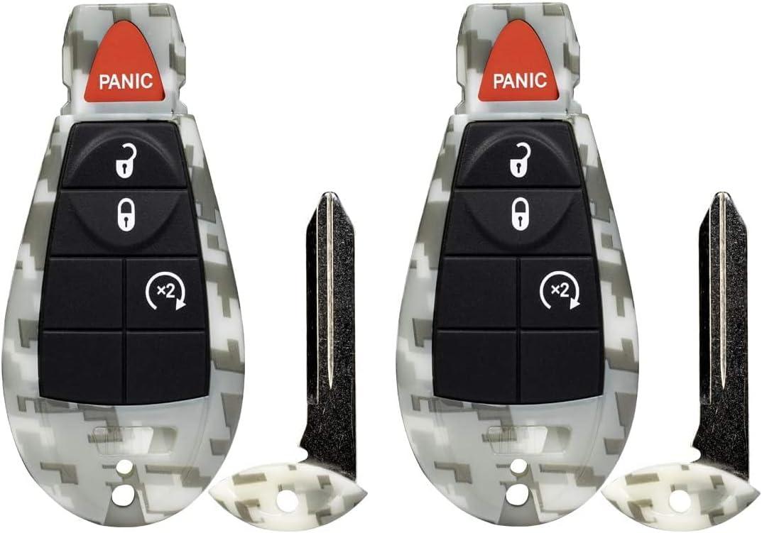 2X New Camouflage Keyless Entry 4 Buttons Remote Start Car Key Fob Fobiks IYZ-C01C 56046707AE Compatible with Chrysler Town Country Dodge Challenger Charger Durango Grand Caravan Journey & Ram 2X New Camouflage Keyless Entry 4 Buttons Remote Start Car Key Fob Fobiks IYZ-C01C 56046707AE Compatible with Chrysler Town Country Dodge Challenger Charger Durango Grand Caravan Journey & Ram