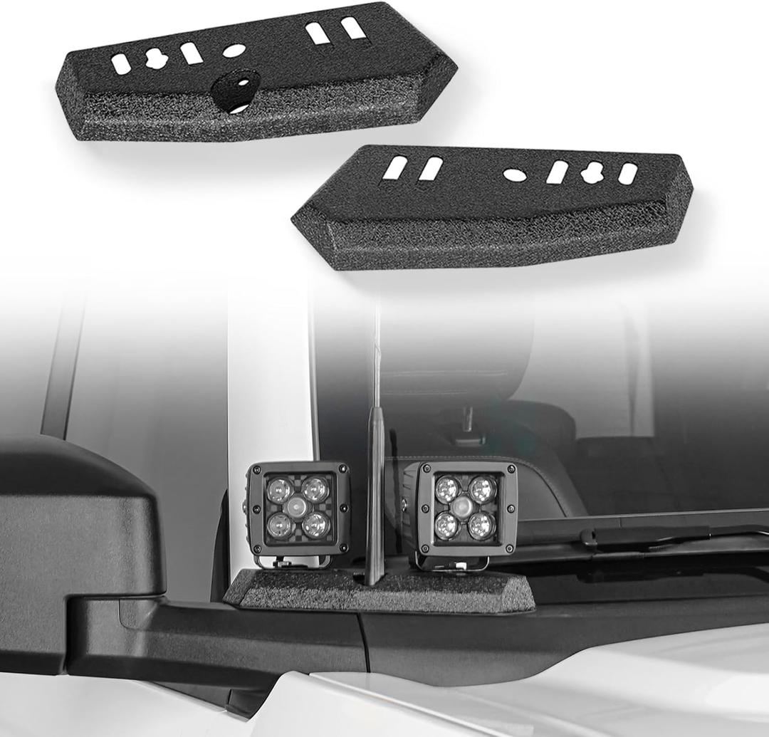 Hooke Road Bronco Ditch Light Brackets Dual A-Pillar Pod Light Mount for 2021 2022 2023 2024 2025 Ford Bronco, Exclude Bronco Sport (1 Pair, Black)