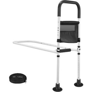 Bed Rails for Elderly Adults Height Adjustable Bed Assist Rail for Seniors Bedside Assist Bar with Support Legs for Seniors & Surgery Patients - Medical Bed Rail