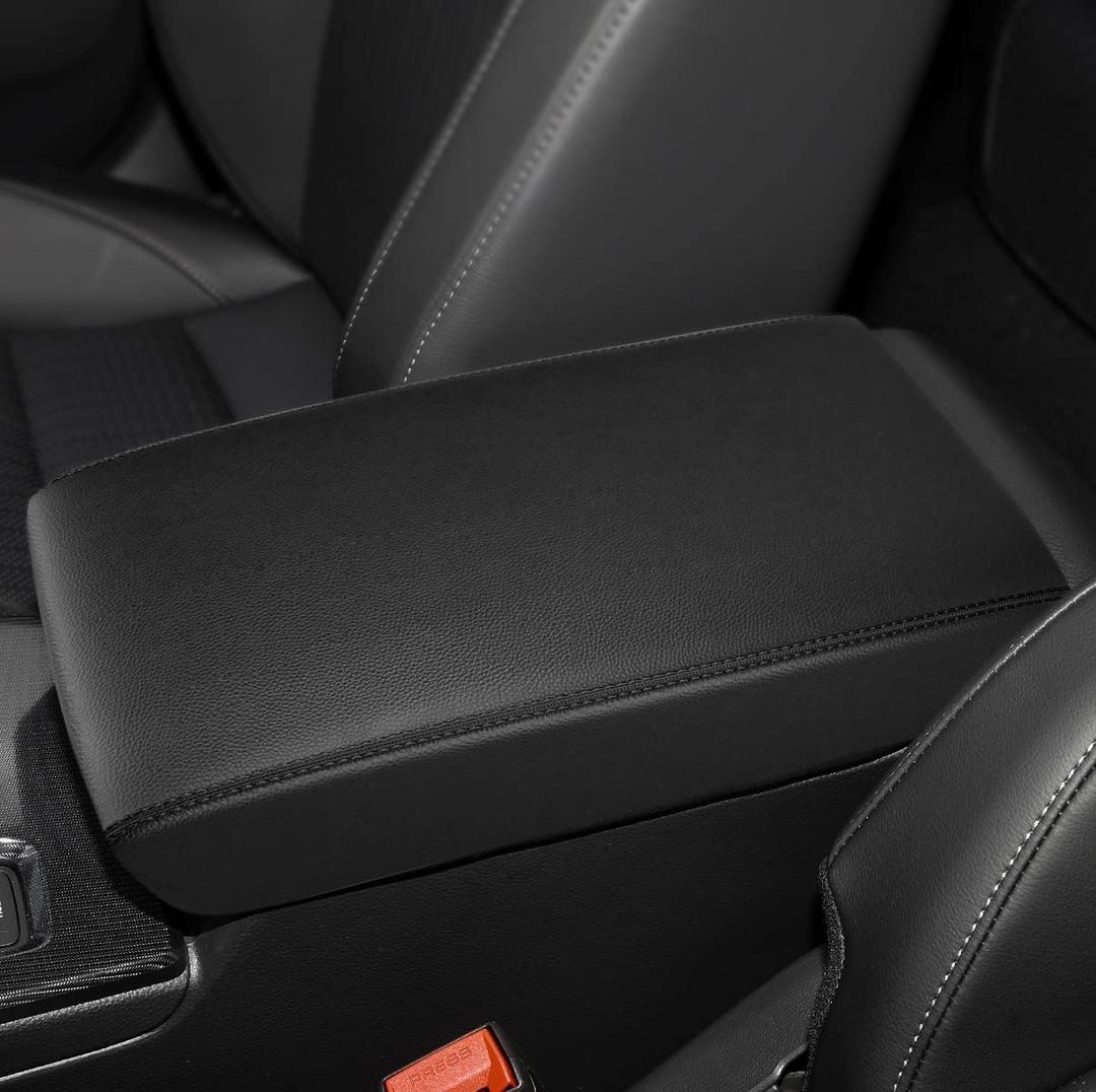 INTGET Center Console Cover for 2025 2026 Honda Civic Accessories 2022 2023 2024 Leather Interior 11th gen Civic Sport Hatchback Car Arm Rest Armrest Cover Lid Protector Seat Elbow (Black Stitches)