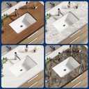 Enbol 18.6x11.2 Inch Undermount Bathroom Sink White Ceramic Durable Scratch Resistant Easy Clean with Overflow - ECU1811