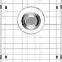 Sink Rack,Sink Protector for Kitchen Sink,Stainless Steel Sink Grid for Bottom of Sink 13"W x 15"L,Metal Sink Grate with Strainer,Rear Drain for Single Bowl with Corner Radius,1 pack