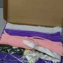 400 Pcs Pipe Cleaners Craft,4 Assorted Colors Pipe Cleaners Bulk, Chenille Stems for DIY Flower Making Kit with Floral Wires, Gardening Tape,Stamen& Ribbon(Purple)