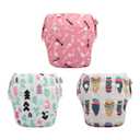 Babygoal Baby Girl Swim Diapers 3 Pack for 8M-3T Babies and Toddlers, Reusable Adjustable Washable for Swimming Lessons-Leaves, Arrow,Feather (Large)