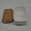 Nat & Jules Ceramic Stoneware 1/2 Pound, 2 Sticks Butter Dish with Airtight Bamboo Lid & Knife, Kitchen Accessory, Container Holder, Refrigerator Storage and Countertop Organization, Matte Cream