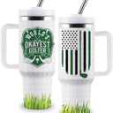 Golf Gifts for Men, Fathers Day Golf Gifts for Dad, Golfer Gift for Him, 40oz Stainless Steel Tumbler