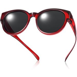 BrGuras Polarized Oversized Fit over Sunglasses Over Glasses with Cat Eye Frame for Women&Men