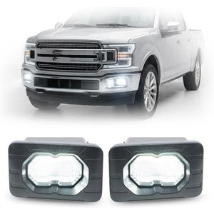 F150 LED Fog Light Kits for 2017 2018 2019 2020 2021 2022 2023 Ford F250 F350 F450 F550 Super Duty Front Bumper LED Fog Lamps 4inch Foglight Driving Spot Lights Assembly White FL3Z15201B