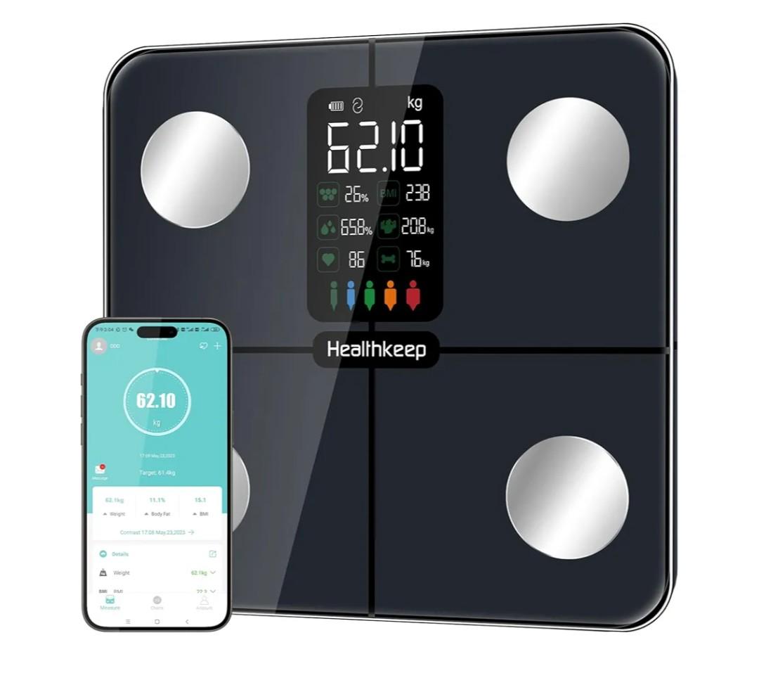 Smart Scale for Body Weight – Large Display Digital Scales with BMI, Body Fat, Muscle Mass, Professional Accurate to 0.05lb Bathroom Scales with Bluetooth APP Body Metrics