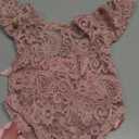 ForBaysy Infant Newborn Photography Props Girl Outfit Lace Romper with Cute Flower Headband Newborn Dress Posing Props