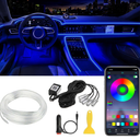 Interior Car LED Strip Lights APP Control, 5 in 1 RGB 16 Million Colors Ambient Lighting Kit with 236 inches Fiber Optic, Music Mode Inside Car Lighting Decorations