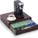 Acacia Wood Coffee Pod Organizer, K Cup Holder Organizer for Counter, K Cup Drawer Coffee Maker Machine Stand, 35 Pack K Pod Holder, (black walnut)