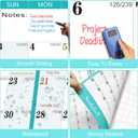 6pcs 32" x 48" 2026 Wall Calendar, Folded Wet & Dry Erase Wall Calendar 12 Month, Annual Yearly Planner Yearly Laminated Calendar 2026 Horizontal/Vertical, with Julian Dates