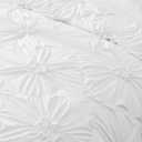 White Comforter Set Queen Size Bed in A Bag 7 Piece Pinch Pleat Bedding Set,Pintuck Ruched Flowers Bed Set with Comforter, Sheets, Pillowcases & Shams