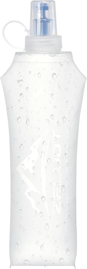 Running Vest Soft Flask, BPA-Free 500ml Collapsible Water Bottle for Hydration Backpack, Folding Running Water Bottle for Running Hiking Cycling Climbing (White, 500 ML)
