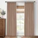 Pinch Pleated Curtains Blackout, Linen Blackout Curtains 96 inches Long 2 Panels Set for Bedroom, Thermal Insulated Pinch Pleated Drapes for Living Room, 40"W x 96"L (Pack of 2), Tawny Brown