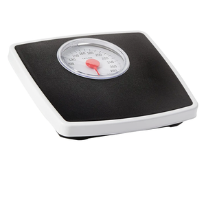 Taylor Battery Free Analog Scales for Body Weight, 330LB Capacity, Easy to Read Large 4.25-inch Dial, 10.3 x 10.6-inch Vinyl Mat Platform, Black