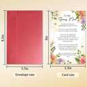 3 x Bonus Mom Mother's Day Card, Poem Mothers Day Card for Bonus Mom Stepmom, Heartfelt Mother's Day Gift from Stepdaughter Stepson