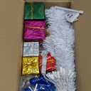 PREXTEX Mini White Christmas Tree with Lights - 23 Inch Small Christmas Tree with Warm White LED Lights, Star Topper, Ornaments, and Gift Boxes - Tabletop Holiday Decor for Indoor and Outdoor Display