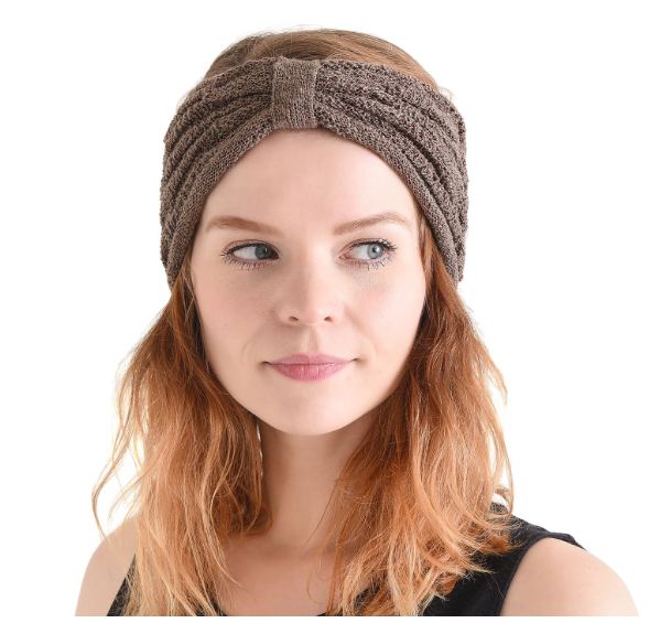 CHARM Mens Headband Lightweight Cotton - Womens Head Band Mesh Hair Accessory Unisex Wrap Brown