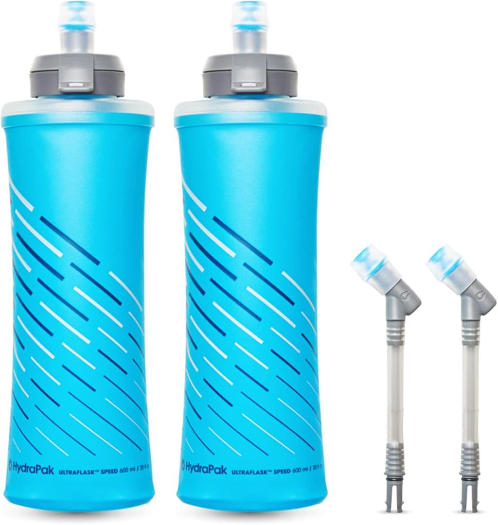 HydraPak UltraFlask Speed (600ml) - Collapsible Soft Flask Water Bottle for Hydration Vests and Running Packs with Easy Open Cap