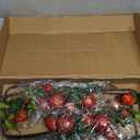 Forlaoers 4pcs 31" Tall Red Berries Pomegranate Faux Plants Stem Fake Tree Branches with Fruits Leaves Artificial Flowers for Outdoors Home Decor Office Fall Wedding Engagement Party Decorations