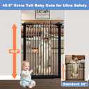 40.5" Extra Tall Baby Gate for Stairs, 40.5"-54.7" Extra Wide Large Dog Pet Gate Indoor, Pressure Mounted Safety First Child Gate Kids, Metal Auto Close Puppy Barrier for Walk Thru, Black