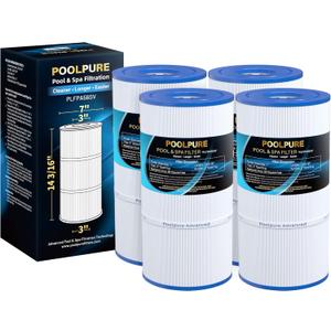 POOLPURE Replacement for Pool Filter Hayward CX480XRE, Pleatco PA56SV-PAK4, Ultral-A4, Unicel C-7458, Filbur FC-1223, FC-6420, Hayward SwimClear C2020, C2025, 4X56 sq. ft. Filter Cartridge, L:14 3/16"
