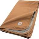 Carhartt Firm Duck Sherpa-Lined Throw Blanket, Reversible Pet Blanket, Carhartt Brown (Fleece/Canvas)