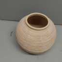 Rustic Ribbed Vase Home Decor - 6 in Ceramic Vintage Farmhouse Vases for Decor, Decorative Terracotta Round Bowl vase for Living Room, Table, Shelf, Kichen Decor