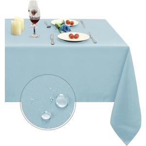 Obstal Dusty Blue Rectangle Table Cloth - Heavy Duty Water Resistance Polyester Tablecloth, Decorative Fabric Table Cover for Outdoor and Indoor Use, 60x102 Inch