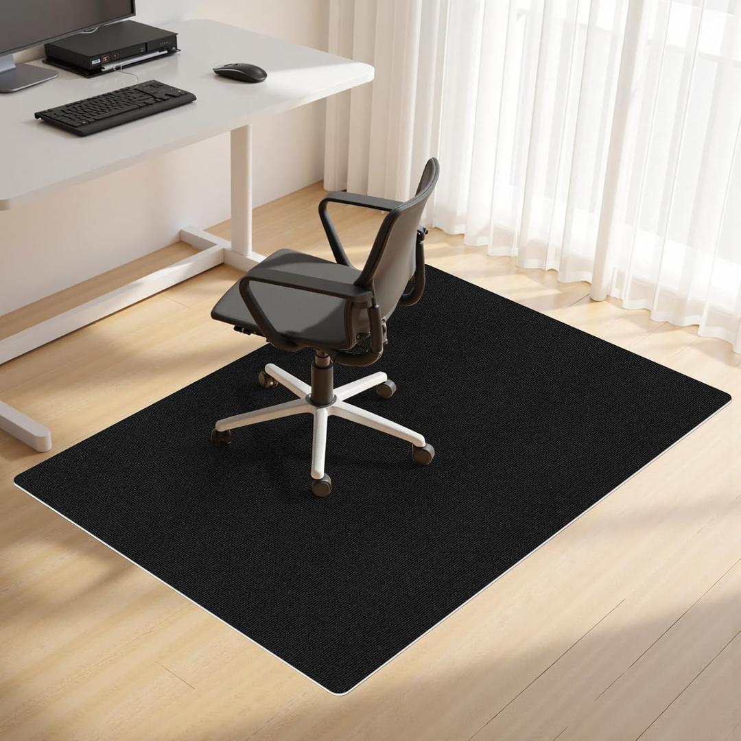 2 x Office Chair Mat for Hardwood Floor 36x48 Inch, Non-Slip Rolling Chair Mat, Flat Lay Floor Protector for Wood Tile Laminate, Anti-Slip Sound Absorbing(Black)