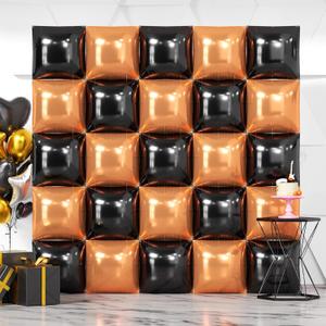 NISOCY 25PCS Black Rose Gold Square Foil Balloons Wall Backdrop Double Sided Black Rose Gold Balloons Arch Kit for Birthday Wedding Engagement Graduation Valentine's Day Party Decorations