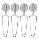 Tea Strainers for Loose Tea, 4 Pack Tea Infuser with Handle Fine Mesh Tea Ball Filter Tea Diffusers Steeper for Loose Leaf Tea, Spices, Seasonings