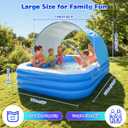 Moko Inflatable Swimming Pool with Canopy, 102"x75"x23" Large Above Ground Blow Up Pool with Shade for Adults Kids Kiddie Toddler, Big Foldable Family Pools for Backyard Garden, Blue/WhiteXL