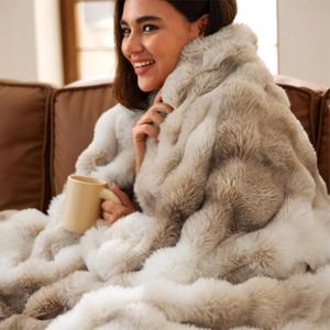 Bedsure GentleSoft Fluffy Fuzzy Tie-dye Taupe Throw Blanket for Bed, Soft Cozy Fleece Faux Fur Blanket for Couch, Taupe Room Decor Minky Velvet Sofa Cover, Women Gifts Thick Warm Plush Winter Bedding, Tie-dye Taupe