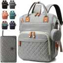 Diaper Bag Backpack for Girls Boys: Gray Toddler Diaper Bag with Changing Pad Baby Backpack Diaper Bag for Mon Dad Newborn Cute Mochila Paaleras para Bebe Nia Nio Baby Registry Search Essentials
