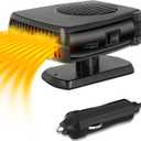 Car Heater, 12V 200W Portable Car Demister Windshield Defogger and Defroster Fast Heating&Cooling Fans with Cigarette Lighter Plug/Ergonomic Handheld/360 Rotary Base for Cars, SUV, Jeeps, Trucks, MPV