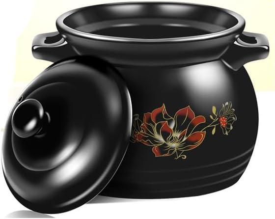 Ceramic Pot with Lids, Ceramic Cooking Pot, Clay Pot Cooking, Earthenware Pot (3.5 Quart)