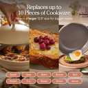Our Place Large Always Pan | 12.5" Ceramic Pan with Modular Lid & Beechwood Spatula | Patented 10-in-1 Nonstick, Non-Toxic Cookware Made Without PFAS | Induction & Oven-Safe up to 450F | Steam