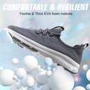 ZYEN Wide Toe Box Shoes Women Non-Slip Ultra Light Running Sneakers Extra Wide Feet Arch Support Walking Shoes Tennis Diabetes Breathable Gym Workouts 8813 Dark Grey 39