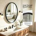 USHOWER Black Oval Bathroom Mirror 20x28 Inch