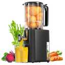 Cold Press Juicer, 5.5inch Wide Feed Chute Juicer Machine, Slow Masticating Juicer for Whole Vegetables & Fruits, Black