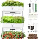 Ahopegarden Indoor Garden Hydroponics Growing System Kit: 66 Pods Plant Herb Garden Germination Kit with LED Grow Light, 30L Large Capacity Kitchen Hydroponics Planter Grower for Vegetable Fruit