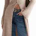 Saodimallsu Womens Long Cardigan Sweaters Oversized Bell Sleeve Open Front Button Down Casual Knit Fall Midi Dress (Brown, XL)
