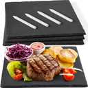 GOH DODD 12x12 Inch Set of 3 Large Slate Cheese Board, Charcuterie Boards Stone Slate Plates, Laser Engraving Blanks for Meat Fruit Appetizers Sussi Party Wedding Housewarming Gifts, Square